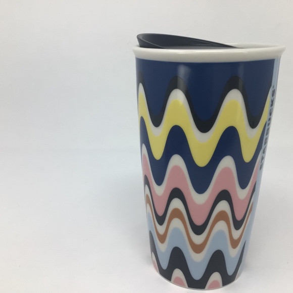 Starbucks Wavy Pastel Stripe Ceramic Travel Tumbler 12oz - Picture 8 of 8